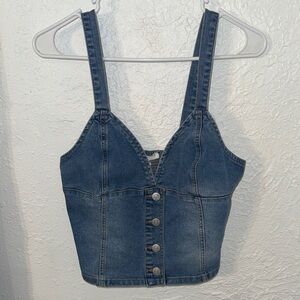 Almost Famous Blue Denim Top